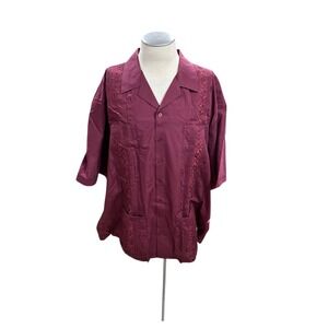 Allsense Dress Shirt Short Sleeve 4XL Cuban Guayebera
